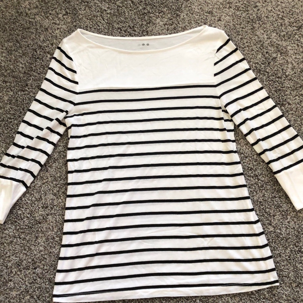 3/4 sleeve striped tee